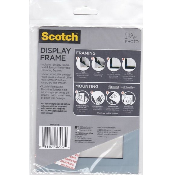 Scotch Photo Display Frame 5" x 7" Fits 4" x 6" Photo Use For: Photos Cards - Picture 2 of 2